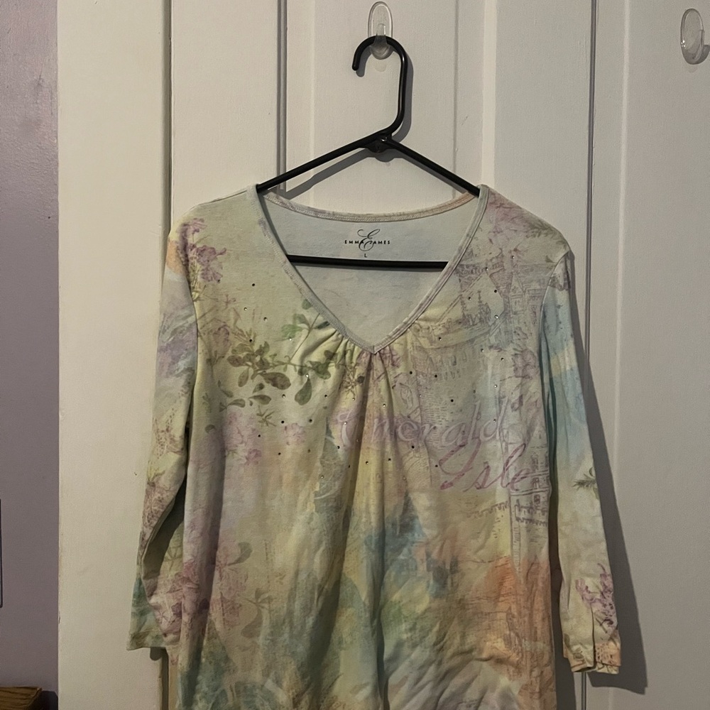 Emma James Pastel V-Neck Blouse